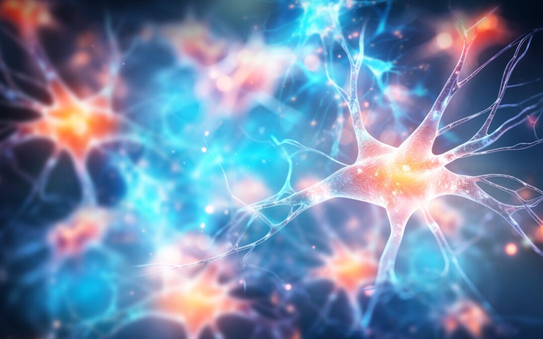 Futuristic visualization of neural networks and synaptic connections in the brain